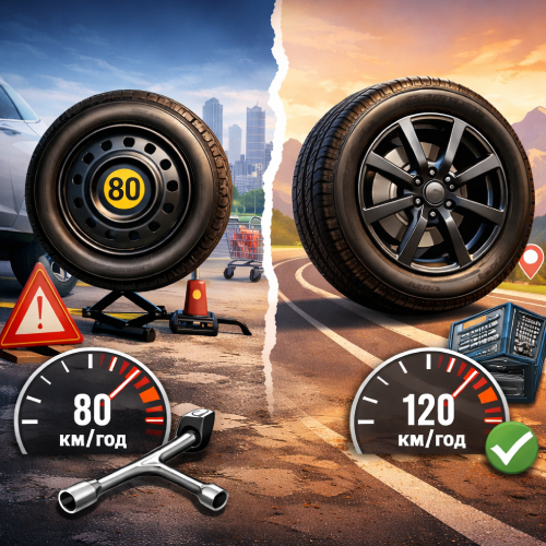 Докатка чи повнорозмірна запаска: що обрати для безпеки на дорозі