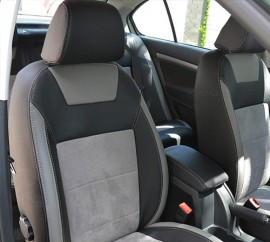 Авточохли Leather Style для салону Skoda Octavia A5 '05-13 світлі, з заднім підлокітником (MW Brothers) 0
