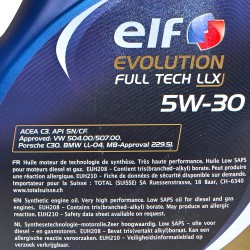 ���� 2 - ������� ����� ELF Evolution FULL-TECH LLX 5W-30, 5 � - ���: 194890