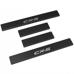 Накладки на пороги карбон для Mazda CX-5 з 2017- (Premium + k)