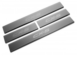 Накладки на пороги для Mazda CX-5 2017- (Premium)