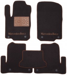 Килимки в салон для Mercedes GLE-Coupe C292 '15-19 текстильні, коричневі (Преміум)