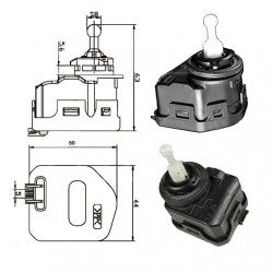 Коректор фари для Volkswagen Passat B5 '00-05 (FPS) тип HELLA 6NM 007 878-041