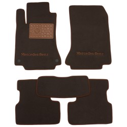 Килимки в салон для Mercedes A-Class W176 '12-18 текстильні, коричневі (Преміум)