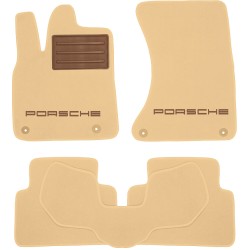 Килимки в салон для Porsche Cayenne '17- текстильні, бежеві (Преміум)