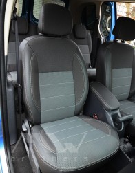 MW Brothers Авточохли Premium для салону Renault Kangoo '09- з роздільною спинкою, сіра строчка (MW Brothers)