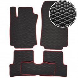 Килимки в салон для Renault Modus '04-12, EVA, чорні c червоною тасьмою (Kinetic)
