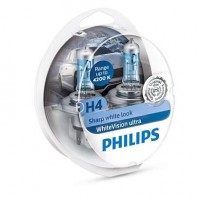 ����������� �������� Philips WhiteVision ultra H4 12V 60/55W + W5W (��������: 2 + 2 ��.)