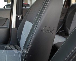 Фото 8 - Авточохли Premium для салону Lada (ВАЗ) Granta 2190 '11- сіра строчка (MW Brothers) - Арт: Lada (ВАЗ) Granta (2190) 11- GR