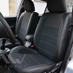 Авточохли Premium для салону Mitsubishi Lancer 9 '04-09 темні, сіра строчка (MW Brothers)