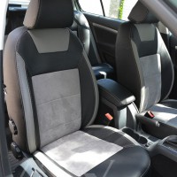 Авточохли Leather Style для салону Skoda Octavia A5 '09-13 алькантара, світлі вставки (MW Brothers)