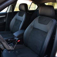 Авточохли Leather Style для салону Skoda Octavia A5 '09-13 сіра строчка (MW Brothers)