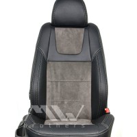 Авточохли Leather Style для салону Skoda Octavia A7 '13-17 сіра строчка (MW Brothers)