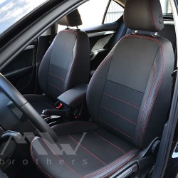 MW Brothers Авточохли Premium для салону Skoda Rapid '13-19, червона строчка (MW Brothers)