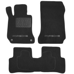 Килимки в салон для Porsche Cayenne '19-, текстильні, чорні (Преміум)