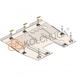 Защита двигателя и КПП, радиатора для Fiat Scudo '07-16, V-2,0HDI, МКПП (Кольчуга) Zipoflex