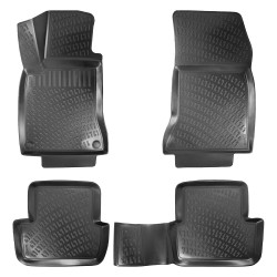 Килимки в салон для Mercedes A-Class W176 '12-18, чорні, гумові (Rizline)