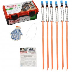 Ланцюг протиковзання для коліс R13-R17, у пластиковому кейсі, 6 шт. Poputchik