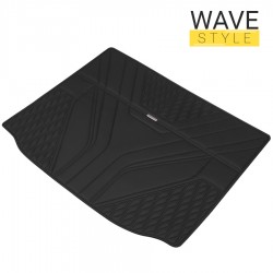 Inliner Килимок в багажник для BMW 5 E60 '03-10 універсал, Wave Style, екошкіра, чорний (Inliner)