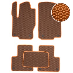 Килимки в салон для Mercedes GLE-Coupe C292 '15-19, EVA, коричневі з помаранчевою тасьмою (Kinetic)