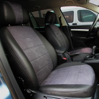 Авточохли для салону Skoda Octavia A5 '05-13, з екошкіри+антари Antara (EMC-Elegant)