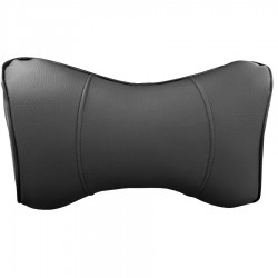Подушка-підголовник чорна із екошкіри (EMC-Elegant)
