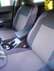 Авточохли Premium для салону Geely Emgrand X7 '13- червона строчка (MW Brothers)