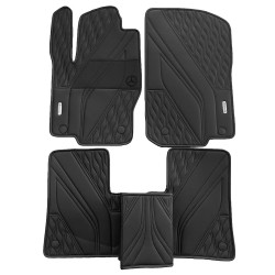 Килимки в салон для Mercedes GLE-Coupe C292 '15-19, Wave Style з екошкіри, чорні (Inliner)