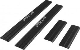 Накладки на пороги карбон для Ford Focus III '11- (Premium + k)