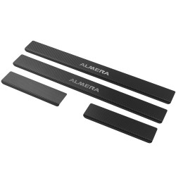 NataNiko Накладки на пороги карбон для Nissan Almera Classic 06- (Premium + k)