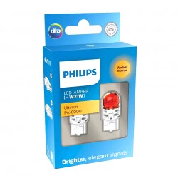 Автомобільні лампи Philips Ultinon Pro6000 SI LED W21W 12V, янтарні (2 шт.)