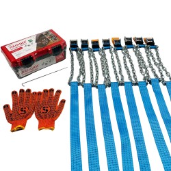 Ланцюги проти ковзання для коліс R15-R21, у пластиковому кейсі, 8 шт. Poputchik