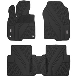 Килимки в салон Honda CR-V 5 2017 - 2023 з екошкіри, Wave Style, чорні (Inliner)