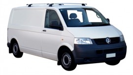 Багажник в штатні місця для Volkswagen Transporter T5 '03-15, наскрізний (Whispbar-Prorack)