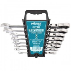 Набір ключів комбінованих Molder з тріскачкою та карданом, 8-19 мм, 8 шт