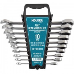 Набір ключів комбінованих Molder з тріскачкою та реверсом, 8-19 мм, 10шт.