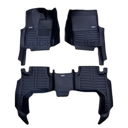 Килимки в салон Toyota Land Cruiser 300 '21-, з екошкіри, чорні (Skopa)