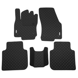 Inliner Килимки в салон Skoda Kodiaq 2 '24- з екошкіри, Diamond Style, чорні (Inliner)