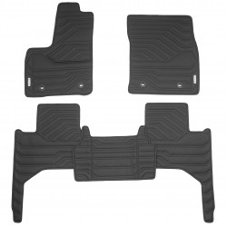 Килимки в салон Toyota Land Cruiser 300 '21-, екошкіра, Geometric Design, чорні (Inliner)