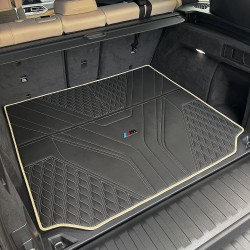 Inliner Килимок в багажник BMW X5 G05 '18-, екошкіра, Wave Style, чорний з бежевою тасьмою та ниткою (Inliner)