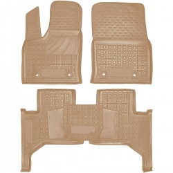 Килимки у салон Toyota Land Cruiser 300 '21-, гумові, бежеві (AVTO-Gumm)
