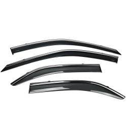 Дефлектори вікон Mitsubishi Lancer 9 '04-09, з хром. молдингом (Hawk)