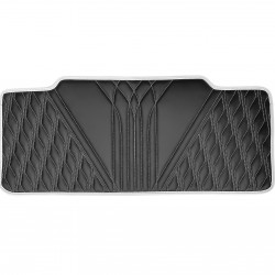 Inliner Килимок в багажник Mini Cooper F56 '14-24, 3дв. (нижній), екошкіра, Wave Style, чорний з білою ниткою та тасьмою (Inliner)