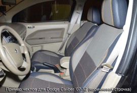 MW Brothers Авточохли Premium для салону Dodge Caliber '07-12 задній ряд з підголовниками, червона строчка (MW Brothers)