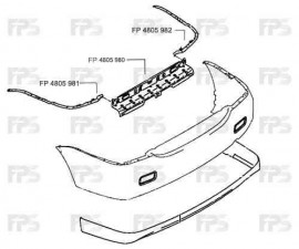 Шина заднього бампера Mitsubishi Lancer 9 '04-09 седан (FPS)