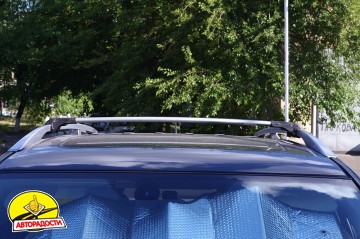 Багажник універсальний аеродинамічний на рейлінги Erkul (від 110 до 118 см.) Сріблястий