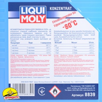 Омивач скла Scheiben Frostschutz -80С (концентрат) 4 л.
