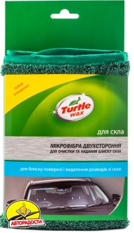 Мікрофібра двостороння для очищення і переказу блиску склу Turtle Wax