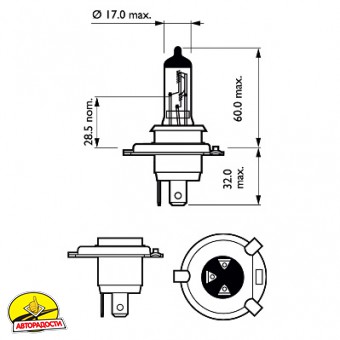 ����� ��� ��������� Philips CityVision Moto H4 12V P43t-38 60/55W (1 ��.) 12342CTVBW