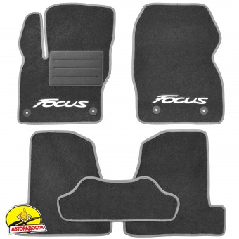 Килимки в салон для Ford Focus III '11- текстильні, сірі (Стандарт Плюс)